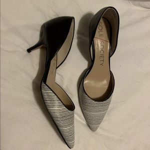 Sole society striped pumps with kitten heel 7.5